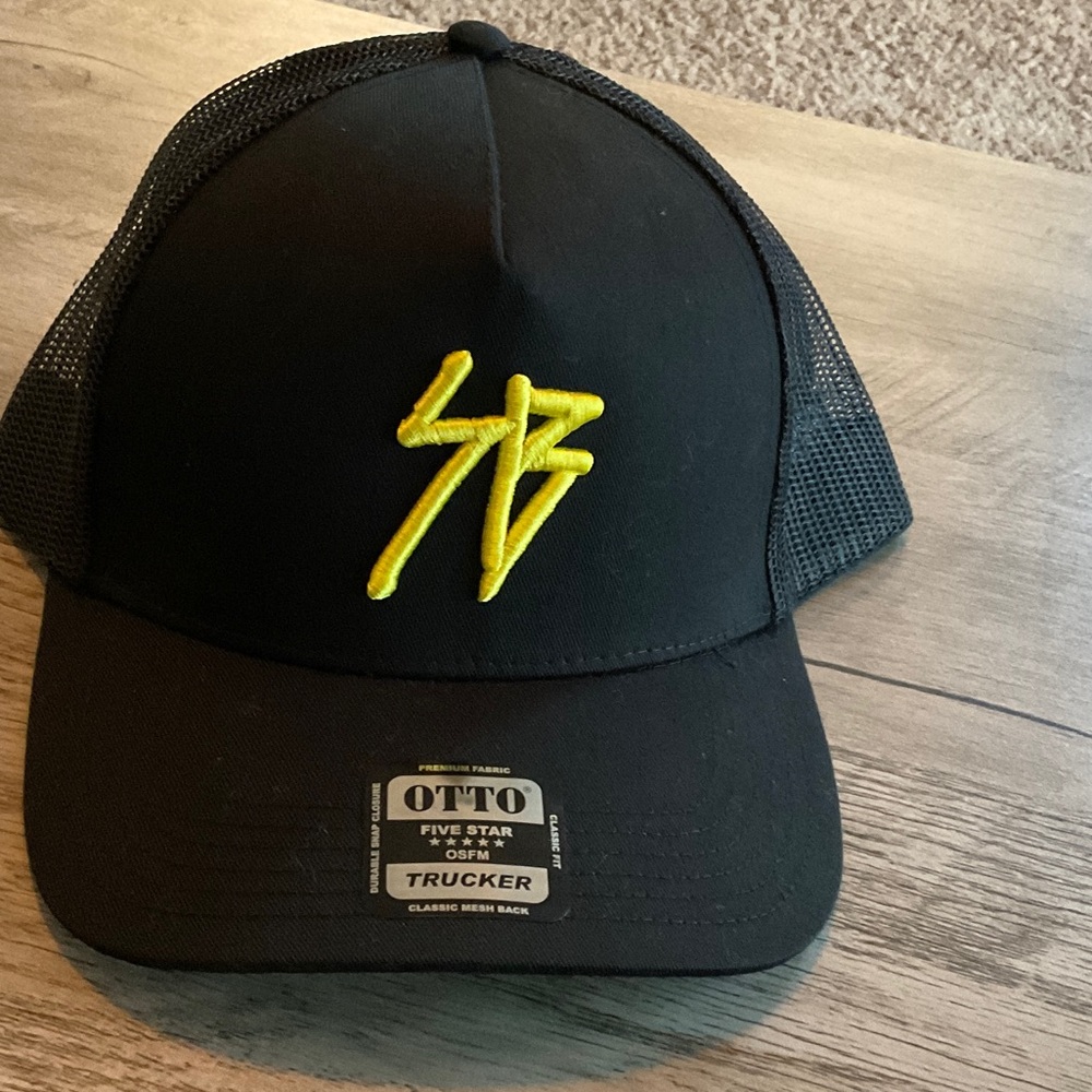 OTTO Black Cap with Yellow Embroidery